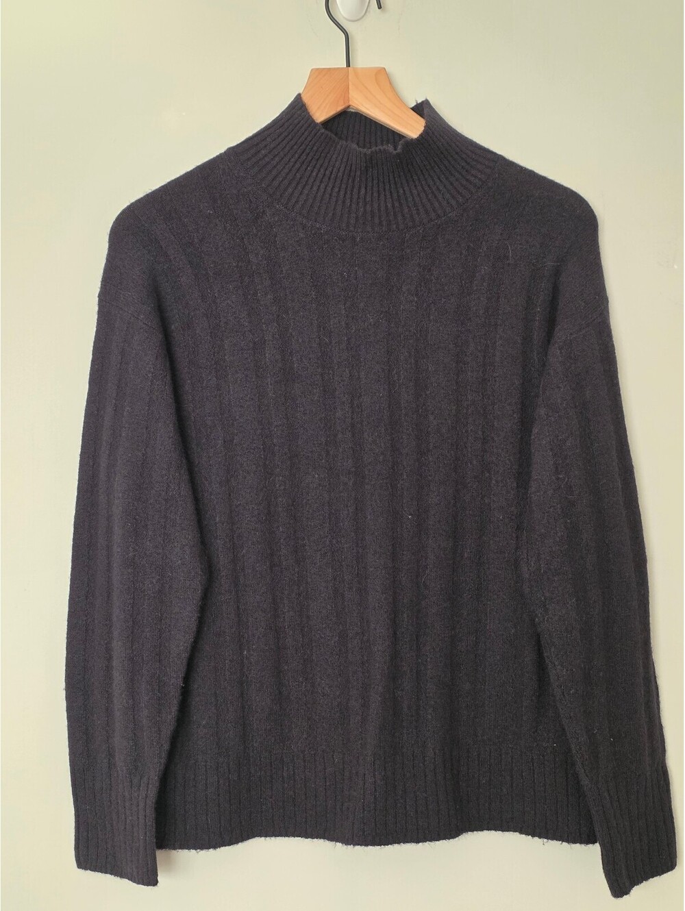 J.Crew Black Merino Wool and Alpaca Blend Pullover Sweater, Size Small
